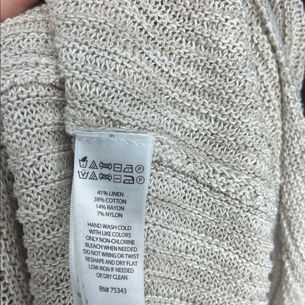 Tahari Light Gray Open-Front Cardigan - Picture 4 of 4